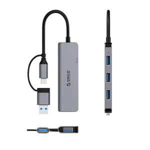 Orico YSA5-U3 HUB adaptér USB / USB-C - 3x USB 2.0 / USB 3.0. šedý