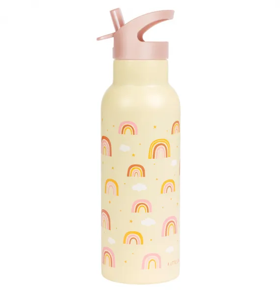 A Little Lovely Company - antikorová fľaša na pitie, 500 ml - dúha