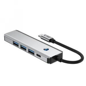 Tech-Protect HB01 HUB adaptér USB-C - 3x USB 3.0 / HDMI 4K / USB-C 100W, šedý