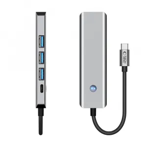Tech-Protect HB01 HUB adaptér USB-C - 3x USB 3.0 / HDMI 4K / USB-C 100W, šedý