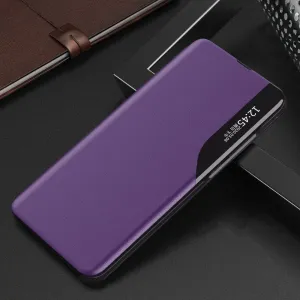 MG Eco Leather View knižkové puzdro na Samsung Galaxy A72 4G, fialové