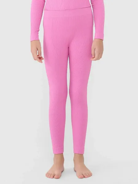 Dievčenské termoprádlo vrchný a spodný diel 4F JUNIOR SEAMLESS UNDERWEAR F251-4FJWAW25USEAF251-55S-HOT PINK