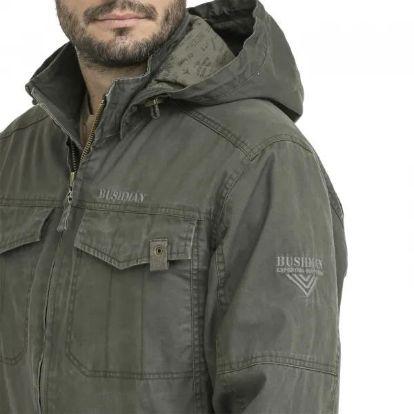Bushman Pánska prechodná bunda Hendrik, tmavá khaki M