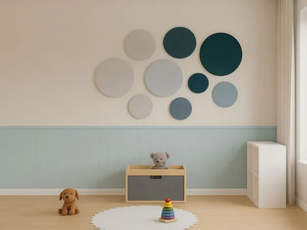 Okrúhly čalúnený panel na stenu VELVET Zvoľte farbu: Žltá, Zvoľte rozmer: ø 30 cm, Uchytenie na stenu: So samolepiacim suchým zipsom
