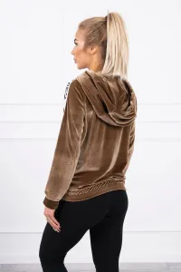 Legínovo Hnedá velúrová mikina s kapucňou Farba: Hnedá, Veľkosť: UNI