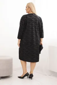 Kesi Dámska šaty z žoržetu Plus Size s výstrihom V čierna