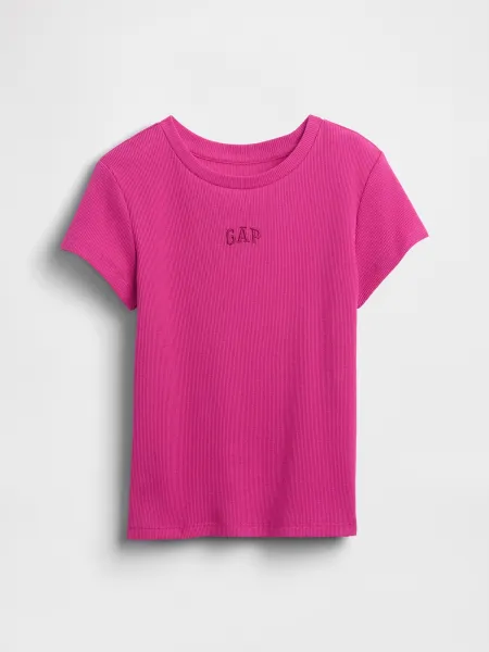 GAP Children's Ribbed T-Shirt with Logo - Girls