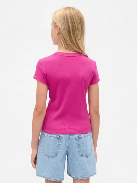GAP Children's Ribbed T-Shirt with Logo - Girls