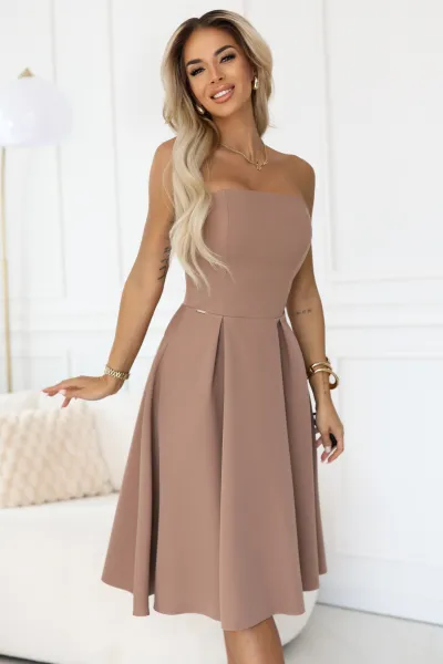Numoco Korzetová midi sukienka Vivienne – elegantná a ženská 641-2 Farba: Bordová, Veľkosť: M