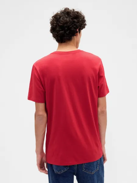GAP V-EVERYDAY SOFT CREW - SOLID Unisex tričko, červená, veľkosť