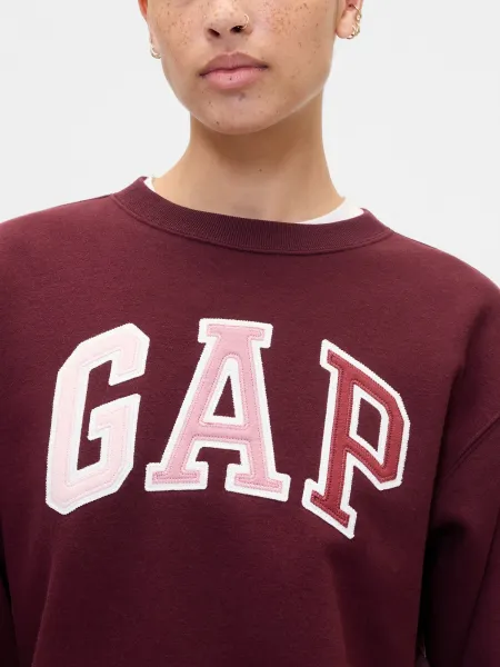 GAP HERITAGE CREW Dámska mikina, vínová, veľkosť