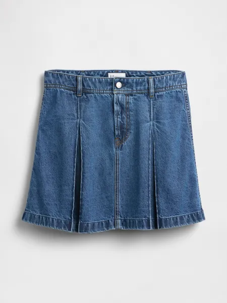 Džínsová plisovaná mini sukňa Gap × Sandy Liang