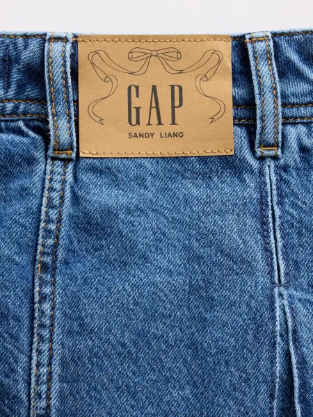 Džínsová plisovaná mini sukňa Gap × Sandy Liang