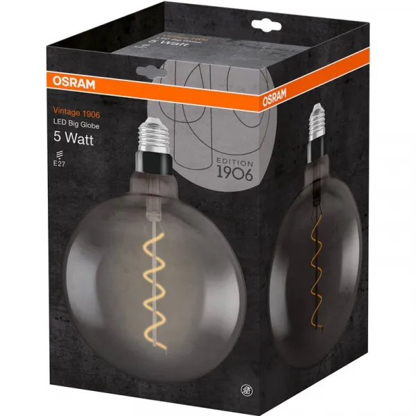Žiarovka OSRAM LED 1906 E27 5W/818 GLOBE FILAMENT GLOBE 12 BLACK