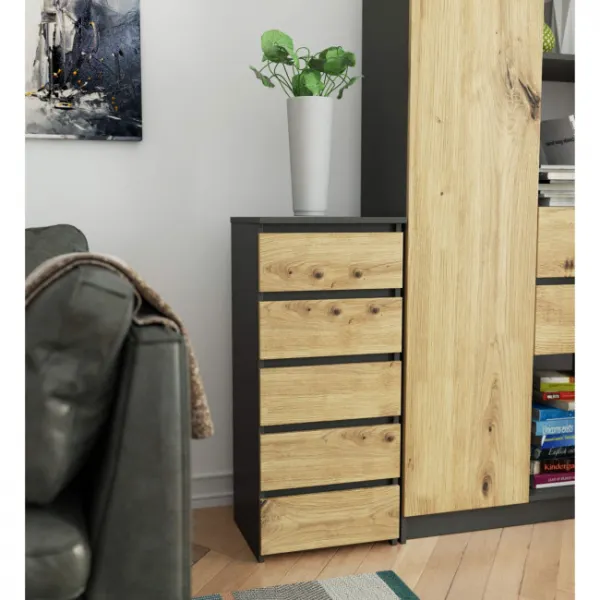Ak furniture Komoda CL5 40 cm grafitově šedá/dub artisan