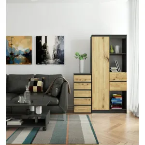 Ak furniture Komoda CL5 40 cm grafitově šedá/dub artisan
