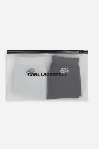 Ponožky Karl Lagerfeld Autograph Lurex 2 Socks 2P Black/White