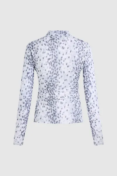 Rolák Karl Lagerfeld Mesh Longsleeve Aop Karl Snow Leopard