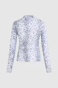 Rolák Karl Lagerfeld Mesh Longsleeve Aop Karl Snow Leopard