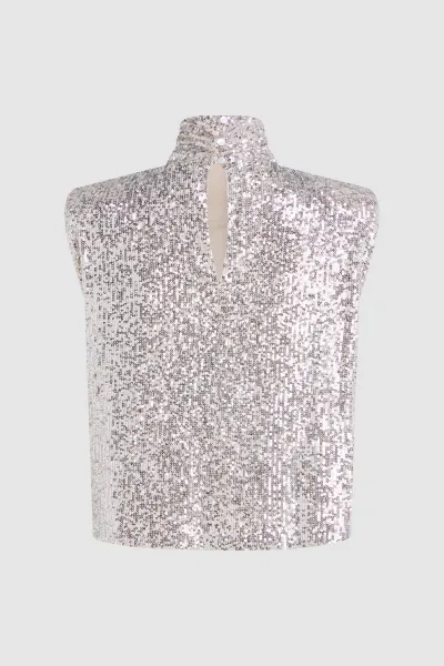 Top Karl Lagerfeld Sequins Party Top Light Gold