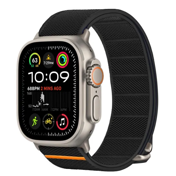 Tech-Protect Nylon Slip remienok na Apple Watch 44/45/46/49mm, black