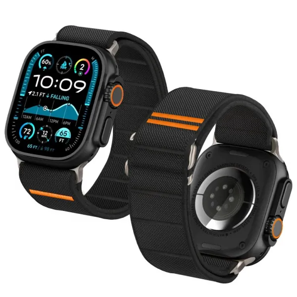 Tech-Protect Nylon Slip remienok na Apple Watch 44/45/46/49mm, black