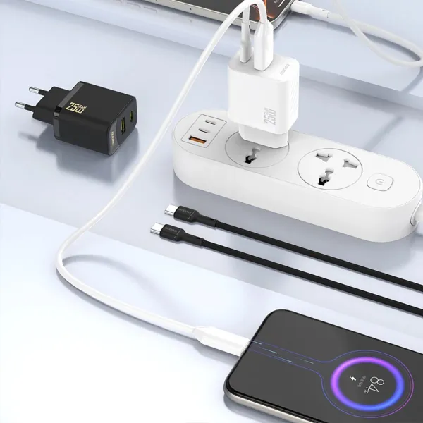 Dudao A27 GaN sieťová nabíjačka USB-C 25W, biela