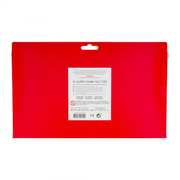 Bruynzeel Kids Super Stamp Felt Tips mega pečiatkové fixi sada, 10ks-Bruynzeel