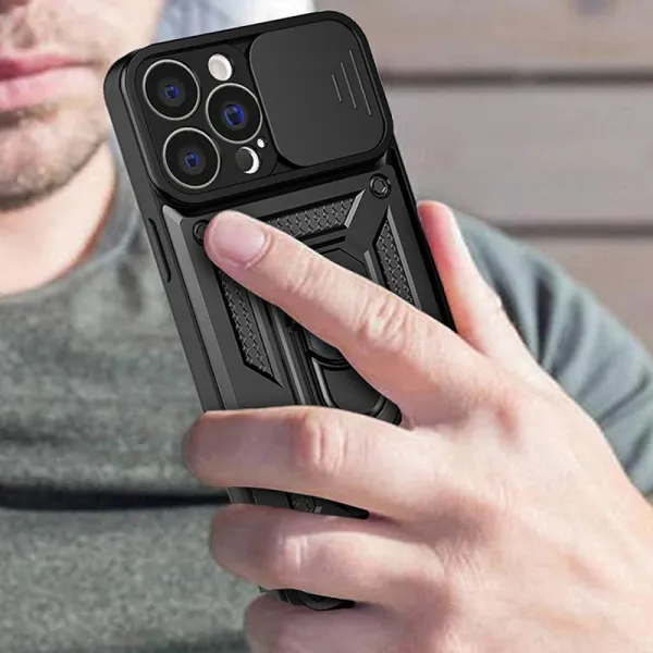 MG Hybrid Armor Camshield kryt na Realme 10 Pro, čierny