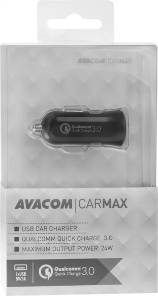 AVACOM Carmax nabíjačka do auta s Qualcomm Quick Charge 3.0, čierna