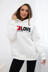 Legínovo Zateplená bavlnená mikina s kapucňou Love tmavo béžová Farba: Modrá, Veľkosť: UNI