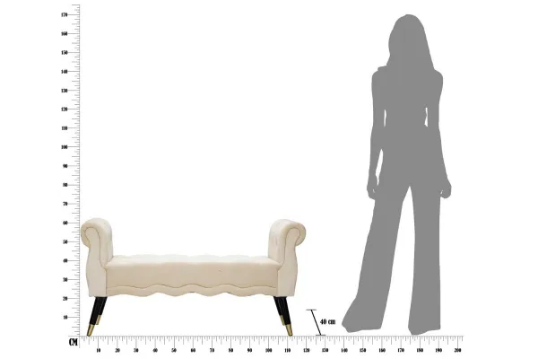 Mauro Ferretti Lavice Paris 120 cm samet béžová/zlatá