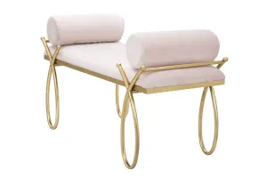 Mauro Ferretti Lavice Ribbon 112 cm samet zlatá/růžová