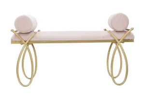 Mauro Ferretti Lavice Ribbon 112 cm samet zlatá/růžová