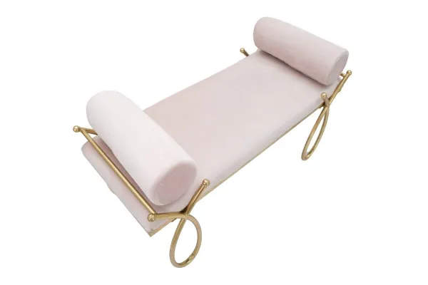 Mauro Ferretti Lavice Ribbon 112 cm samet zlatá/růžová