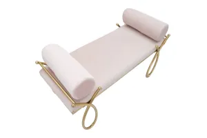 Mauro Ferretti Lavice Ribbon 112 cm samet zlatá/růžová