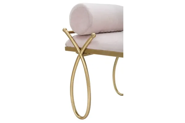 Mauro Ferretti Lavice Ribbon 112 cm samet zlatá/růžová