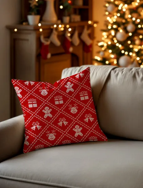 Faro Vianočná obliečka na vankúš Holly Jolly 010 45x45 cm červená