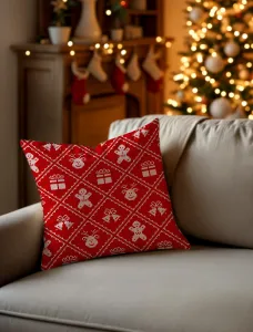 Faro Vianočná obliečka na vankúš Holly Jolly 010 45x45 cm červená