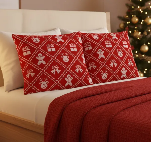 Faro Vianočná obliečka na vankúš Holly Jolly 010 45x45 cm červená