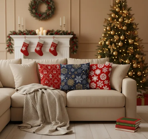 Faro Vianočná obliečka na vankúš Holly Jolly 010 45x45 cm červená
