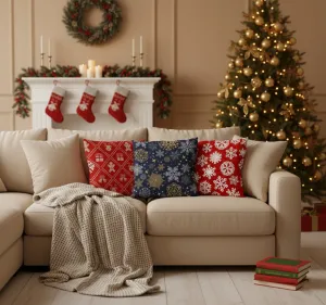 Faro Vianočná obliečka na vankúš Holly Jolly 010 45x45 cm červená
