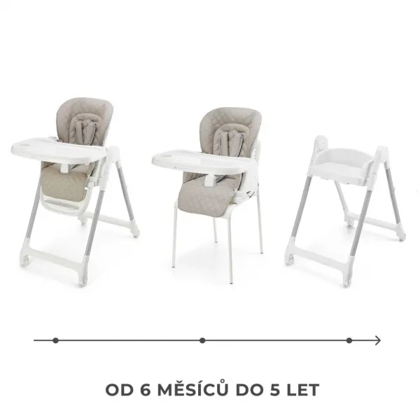Jedálenská stolička Kinderkraft Tulo 3v1 Farba: Beige