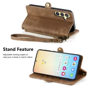 GEOM Peňaženkové puzdro pre  Samsung Galaxy S24 5G hnedý