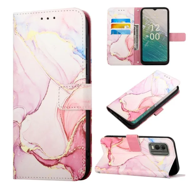 ART MARBLE Peňaženkový kryt Nokia C32 ROSE GOLD