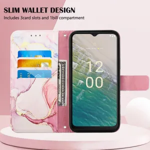 ART MARBLE Peňaženkový kryt Nokia C32 ROSE GOLD