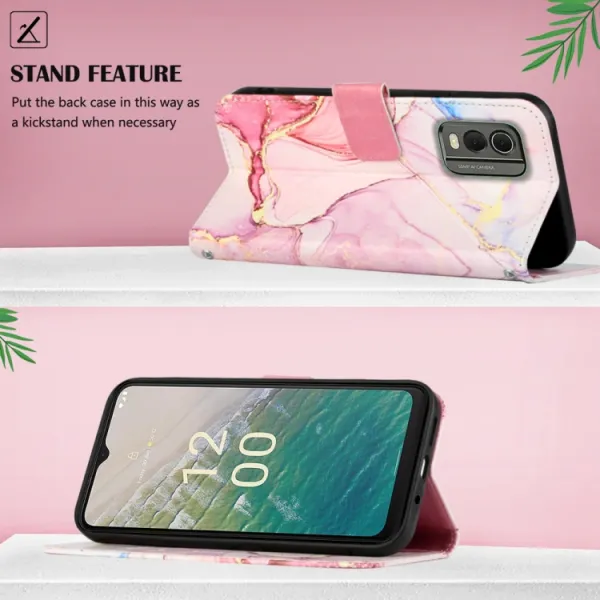 ART MARBLE Peňaženkový kryt Nokia C32 ROSE GOLD