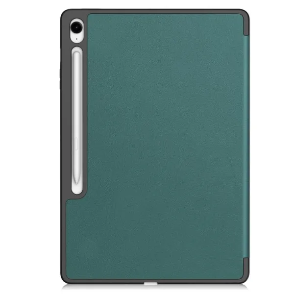 LEATHER Zaklápací kryt pre Samsung Galaxy Tab S10 FE+ zelený