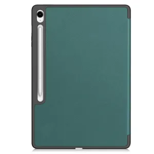 LEATHER Zaklápací kryt pre Samsung Galaxy Tab S10 FE+ zelený
