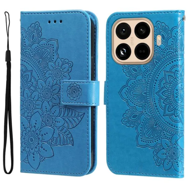 ART MANDALA Peňaženkový obal s remienkom pre Xiaomi 15T Pro modrý